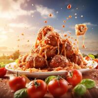 Spaghetti and Meatballs with Tomato Sauce photo