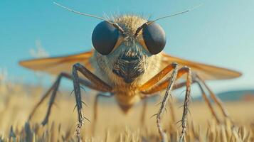 A close-up of a beetle's face photo