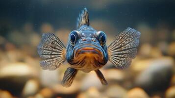Close-up of a fish with large eyes and fins photo