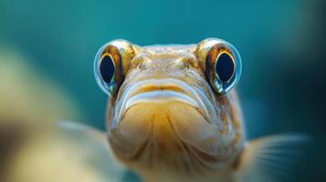 Close-up of a fish's face with large eyes photo