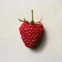 A realistic painting of a single raspberry. photo