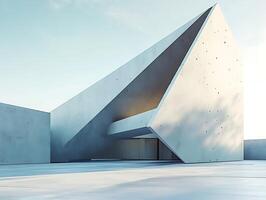 A building with a triangular shape on it photo