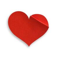 glued red heart sticker mockup isolated photo