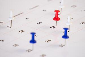 background of calendar with push pin photo