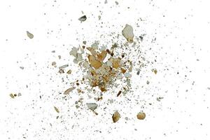 rough explosion particle with dust and grain isolated photo