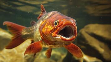 A fish with its mouth open and its mouth open photo