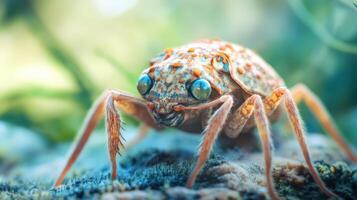 A close up of a bug with big eyes photo