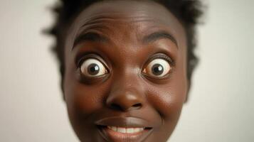 A woman with big eyes and a smile photo
