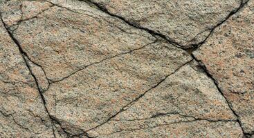 A close up of a rock with cracks and cracks photo