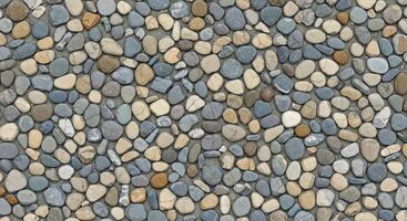 A stone wall with many different colors and sizes photo