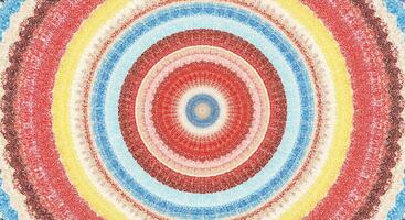 A colorful abstract painting with a circular design photo