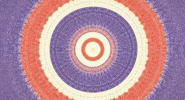 A purple and orange circular pattern on a white background photo