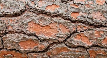 A close up of a tree with a crack in it photo