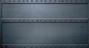 A metal plate with rivets on it photo