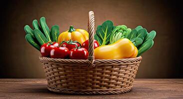 A basket filled with vegetables photo
