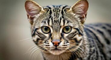 A close up of a cat with green eyes photo