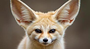 A close up of a fennec fox with big ears photo