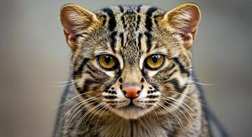 A close up of a cat with yellow eyes photo