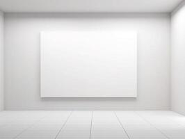Empty white room with a blank canvas photo