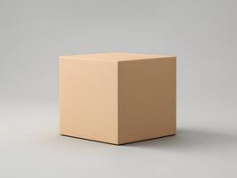 3d render of a cube on a white background photo