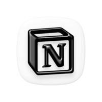 Notion app icon on transparent background png