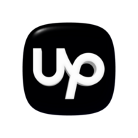 Upwork black app icon on transparent background png