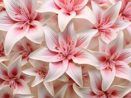 A bunch of pink lilies are arranged in a circle photo