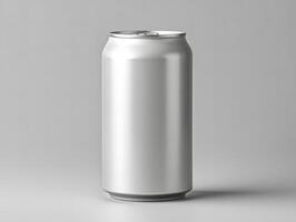 Aluminum can mockup with multiple angles for product showcases photo