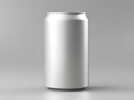 Professional aluminum can mockup for soft drinks, energy drinks, and sparkling water photo