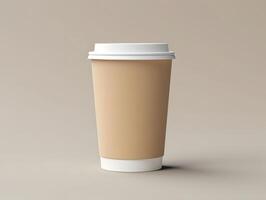 Blank paper coffee cup mockup on isolated background photo
