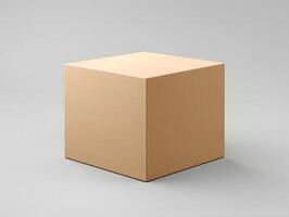 3d render of a cube on a white background photo