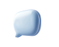 3d Glossy blue chat bubble featuring white lines, isolated on a transparent background, ideal for communication concepts 4k png