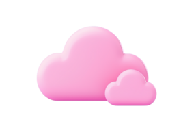 3d pink glossy cloud is floating on a transparent background, creating a dreamy surreal atmosphere 4k png