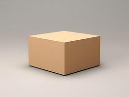 A cube sitting on a table with a white background photo