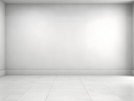 Empty room with white walls and floor photo