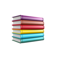 Stack of colorful books. png