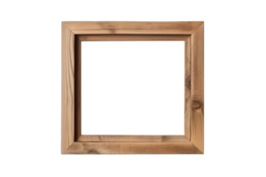 Realistic square wood photo frame template. Modern design element for you product mock-up or presentation. png