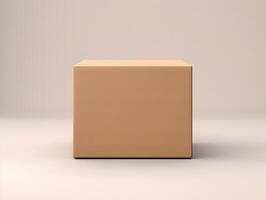 A cube sitting on a light background photo