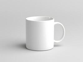 Blank white cup mockup on isolated background photo