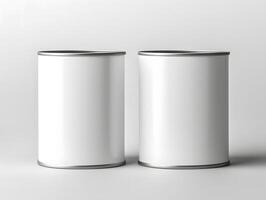 Premium cylindrical paper can mockup set for food, coffee, or luxury packaging projects photo