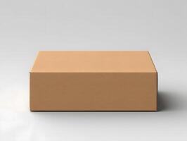 A cardboard box on a white background photo