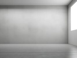 Empty room with white walls and floor photo
