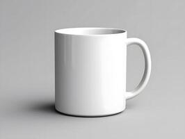 Realistic coffee cup mockup with a smooth white surface for branding projects photo