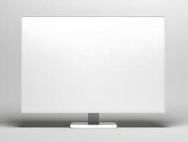 A blank white screen on a gray background photo