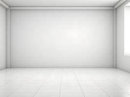Empty room with white walls and floor photo