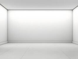 Empty room with white walls and floor photo