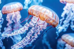 Jellyfish in the ocean photo