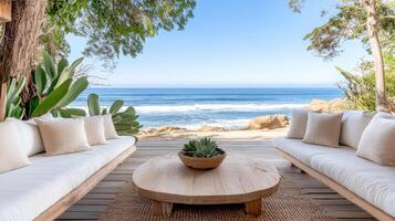 cozy beach house with ocean view, perfect for relaxation and tranquility photo