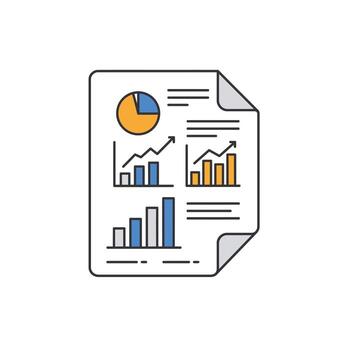 un documento con gráficos y cartas en eso vector
