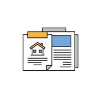 A house icon on a piece of paper vector